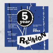 Kundengerechtes Blau 5 Einladung (Vorne/Hinten)