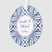 Kundengerechtes blaues und weißes geometrisches ornament (Vorderseite)