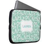 Kundengerechtes Farbmonogramm mit Blumen, Laptopschutzhülle (Vorne Rechts)