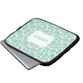 Kundengerechtes Farbmonogramm mit Blumen, Laptopschutzhülle (Vorne Knopf)