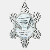 Kundengerechtes Flitterwochen-Kreuzschiff Schneeflocken Zinn-Ornament (Rechts)