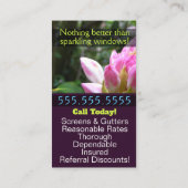 Kundengerechtes förderndes FENSTER-REINIGUNG Visitenkarte (Rückseite)