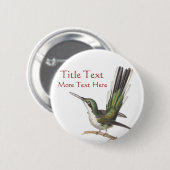 Kundengerechtes grünes Kolibri-Button/Knopf Button (Vorne & Hinten)