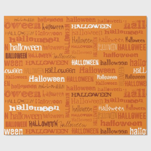 Kundengerechtes Halloween (orange) Geschenkpapier (Flach)