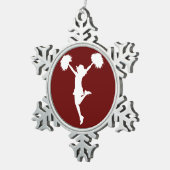 Kundengerechtes Hintergrund-Cheerleader Schneeflocken Zinn-Ornament (Rechts)