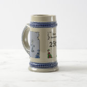 Kundengerechtes Jahrestagsblau Bierglas (Vorderseite Links)