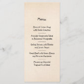 Kundengerechtes Küchen-Menü Menükarte (Rückseite)