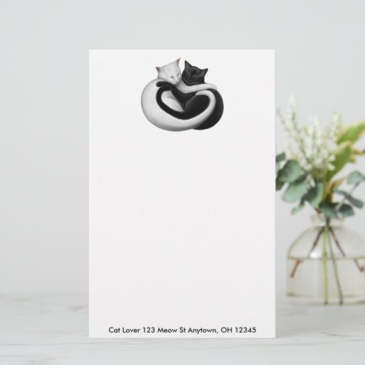 Kundengerechtes Liebe-Katzen-Briefpapier Briefpapier (Stehend Vorderseite)