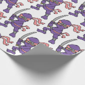 Kundengerechtes lila Ninja Muster Geschenkpapier (Ecke)