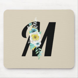 Kundengerechtes Monogramm w/White u. Aqua mit Mousepad