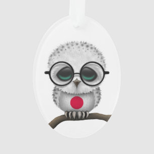 Kundengerechtes Nerdy japanisches Baby-Eulen-Chic Ornament