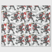Kundengerechtes Ninja Muster Geschenkpapier (Flach)