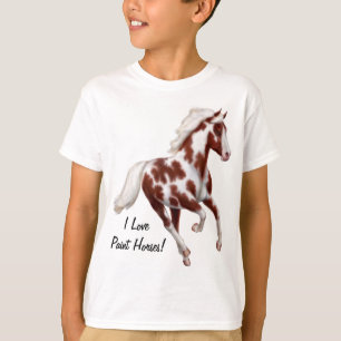 Kundengerechtes Overo Farben-Pferd scherzt T - T-Shirt
