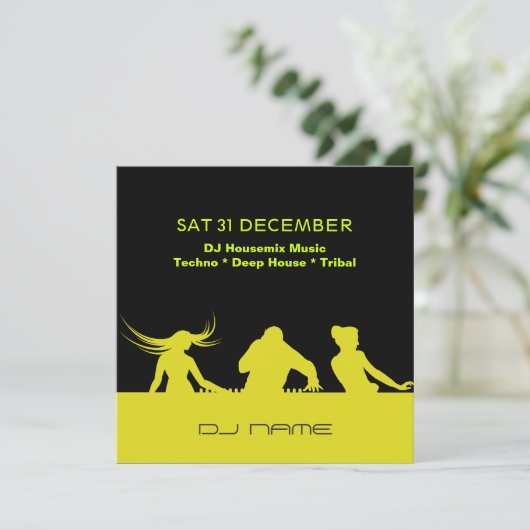 Kundengerechtes Party-personalisierte Einladung DJ (Stehend Vorderseite)