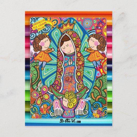 KUNDENGERECHTES PRO VIRGEN DE-GUADALUPE CARICATURA POSTKARTE (Vorderseite)