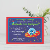 Kundengerechtes Raum-alien Einladung (Stehend Vorderseite)