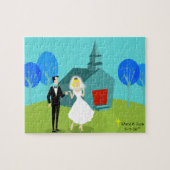 Kundengerechtes Retro Hochzeits-Paar-Puzzlespiel Puzzle (Horizontal)