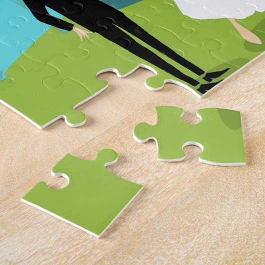 Kundengerechtes Retro Hochzeits-Paar-Puzzlespiel Puzzle (Seite)