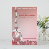 Kundengerechtes Rot verziert Briefpapier (Stehend Vorderseite)