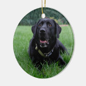 Kundengerechtes schwarzes Labrador retriever Keramik Ornament (Links)