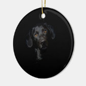 Kundengerechtes schwarzes Labrador retriever Keramikornament (Links)
