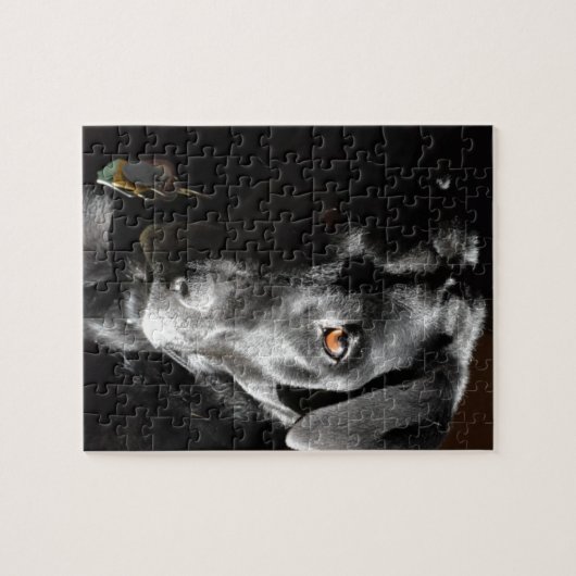 Kundengerechtes schwarzes Labrador retriever Puzzle (Horizontal)