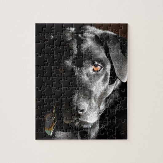 Kundengerechtes schwarzes Labrador retriever Puzzle (Vertikal)