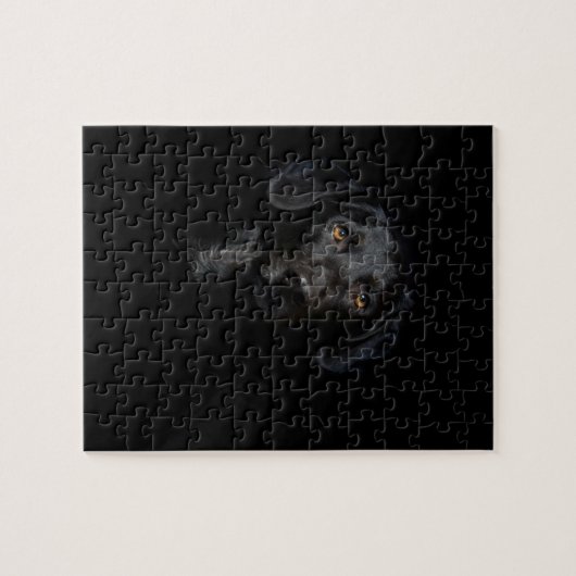 Kundengerechtes schwarzes Labrador retriever Puzzle (Horizontal)