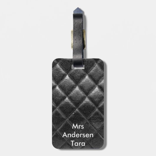 kundengerechtes Schwarzes nähte Ledertasche Gepäckanhänger (Rückseite vertikal)