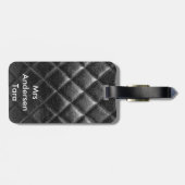 kundengerechtes Schwarzes nähte Ledertasche Gepäckanhänger (Rückseite horizontal)