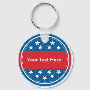 Kundengerechtes USA-Flaggen-Siegel - Blau Schlüsselanhänger
