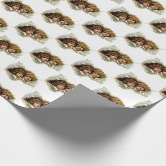 KUNDENGERECHTES VINTAGES ENGEL Verpackungs-Papier Geschenkpapier (Ecke)