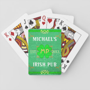Kundengerechtes Zuhause-Bar: Grüne irische Kneipe Spielkarten