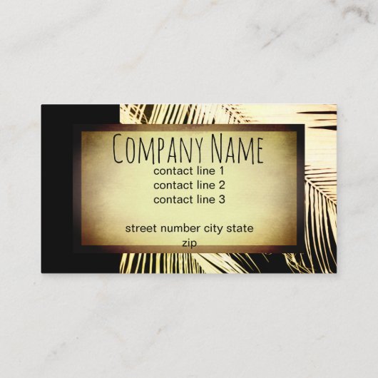 Kundenkarte aus Naturpalmenblättern, doppelseitig Visitenkarte (Rückseite)