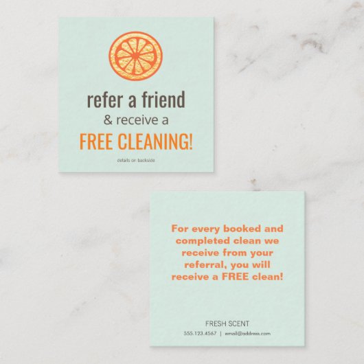 Kundenkarte für den Hausreiniger Empfehlungskarte (Vorne/Hinten)