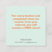 Kundenkarte für den Hausreiniger Empfehlungskarte (Rückseite)