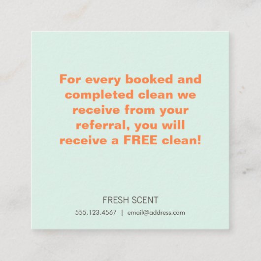 Kundenkarte für den Hausreiniger Empfehlungskarte (Rückseite)