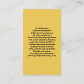 Kundenkarte für Gebrauchtwagen Visitenkarte (Rückseite)