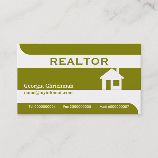 Kundenkarte für Immobilien/Real Anwesen - Olivenöl Visitenkarte (Vorderseite)