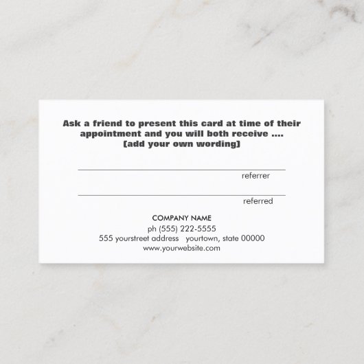 Kundenkarte für niedliche Imitate - Rosa Foil-Foil Empfehlungskarte (Rückseite)