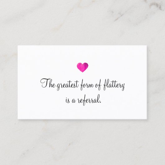 Kundenkarte für niedliche Imitate - Rosa Foil-Foil Empfehlungskarte (Vorderseite)