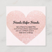 Kundenkarte für niedliche rosa Glitzer Empfehlungskarte (Vorderseite)