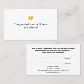 Kundenkarte für niedliches Goldenes Herz - Weiße K Empfehlungskarte (Vorne/Hinten)