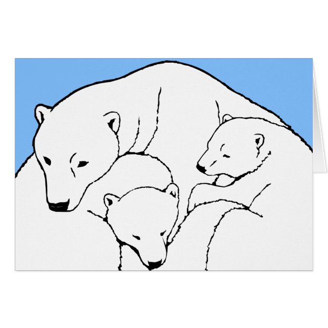 Kundenkarte für Polar Bären Mother & Cub Custom Ca (Vorderseite (Horizontal))