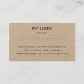 Kundenkarte Visitenkarte (Rückseite)