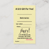 Kundenkarten Empfehlungskarte (Rückseite)