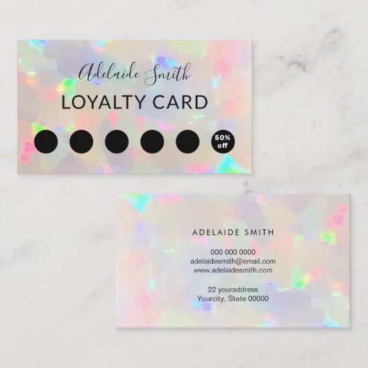 Kundenkartenstein Visitenkarte (Vorne/Hinten)