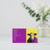 Kundenkartenvorlage für helle, fette Kuh-Pop Visitenkarte (Stehend Vorderseite)