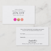 Kundenkommunikation des polnischen Nagelsalons Empfehlungskarte (Vorne/Hinten)