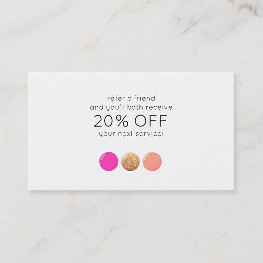 Kundenkommunikation des polnischen Nagelsalons Empfehlungskarte (Vorderseite)